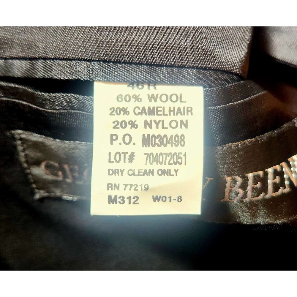 Mens Size 46 Regular Geoffrey Beene Wool and Camelhair Herringbone Blazer Jacket - Picture 6 of 8